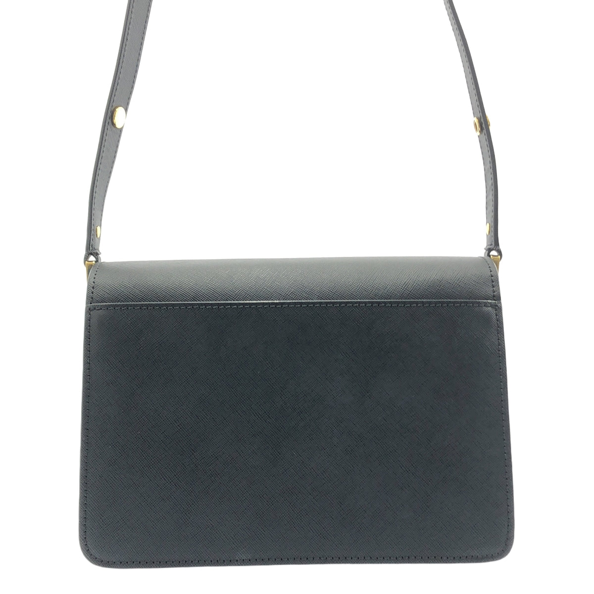 【미품】 MARNI / 마르니 | 트렁크 미디엄 사피아노 가죽 숄더백 | 블랙 | 여성