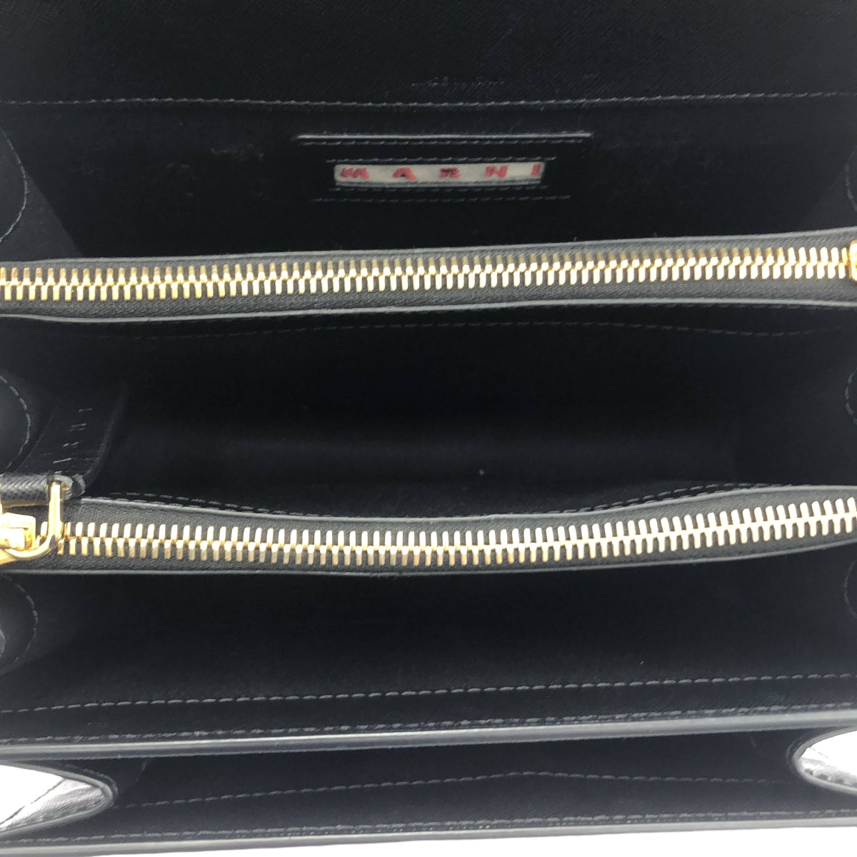 【미품】 MARNI / 마르니 | 트렁크 미디엄 사피아노 가죽 숄더백 | 블랙 | 여성