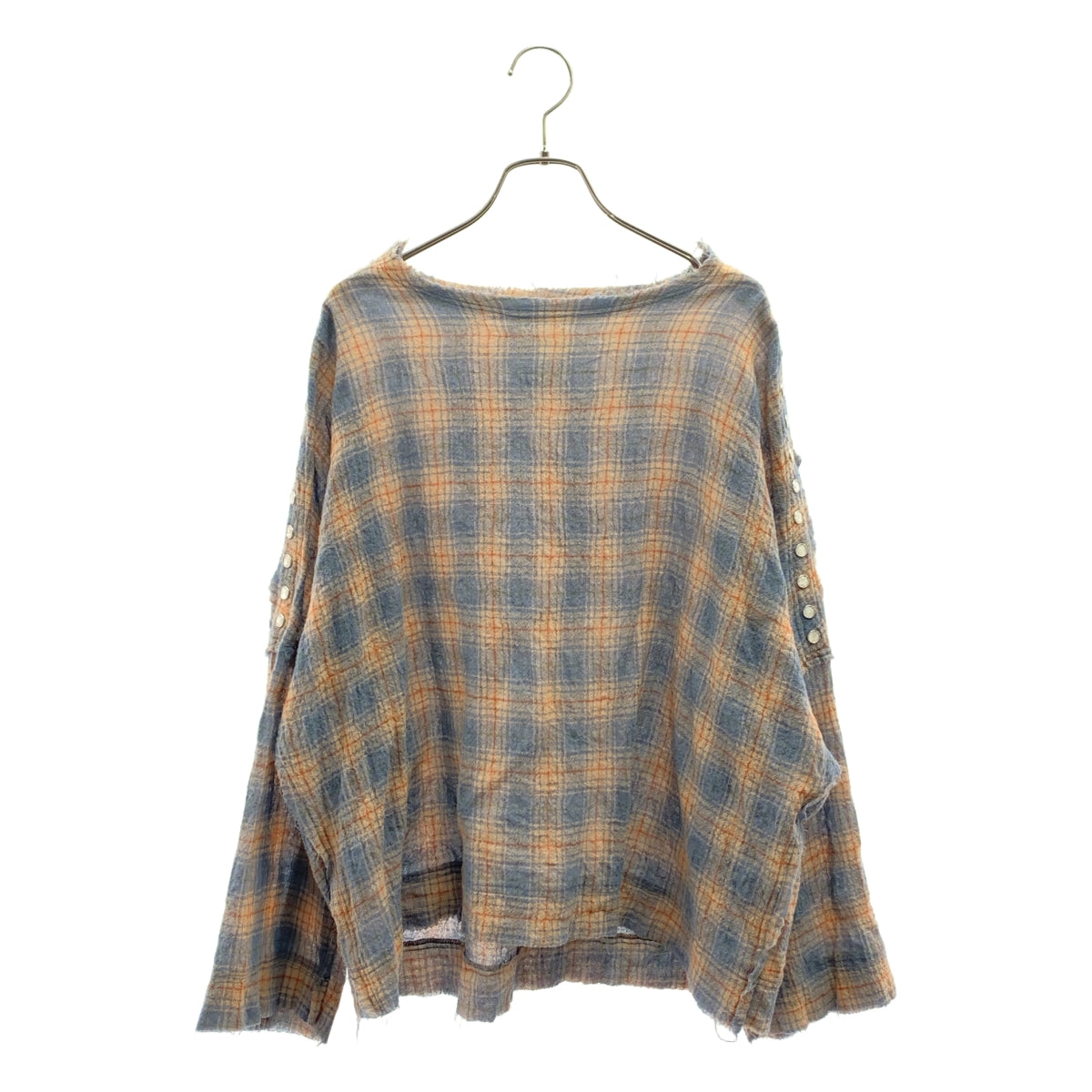 FACCIES / ファチーズ | check pullover shirts チェック カットオフ シャツ | 1 | ブルー/ベージュ | メンズ