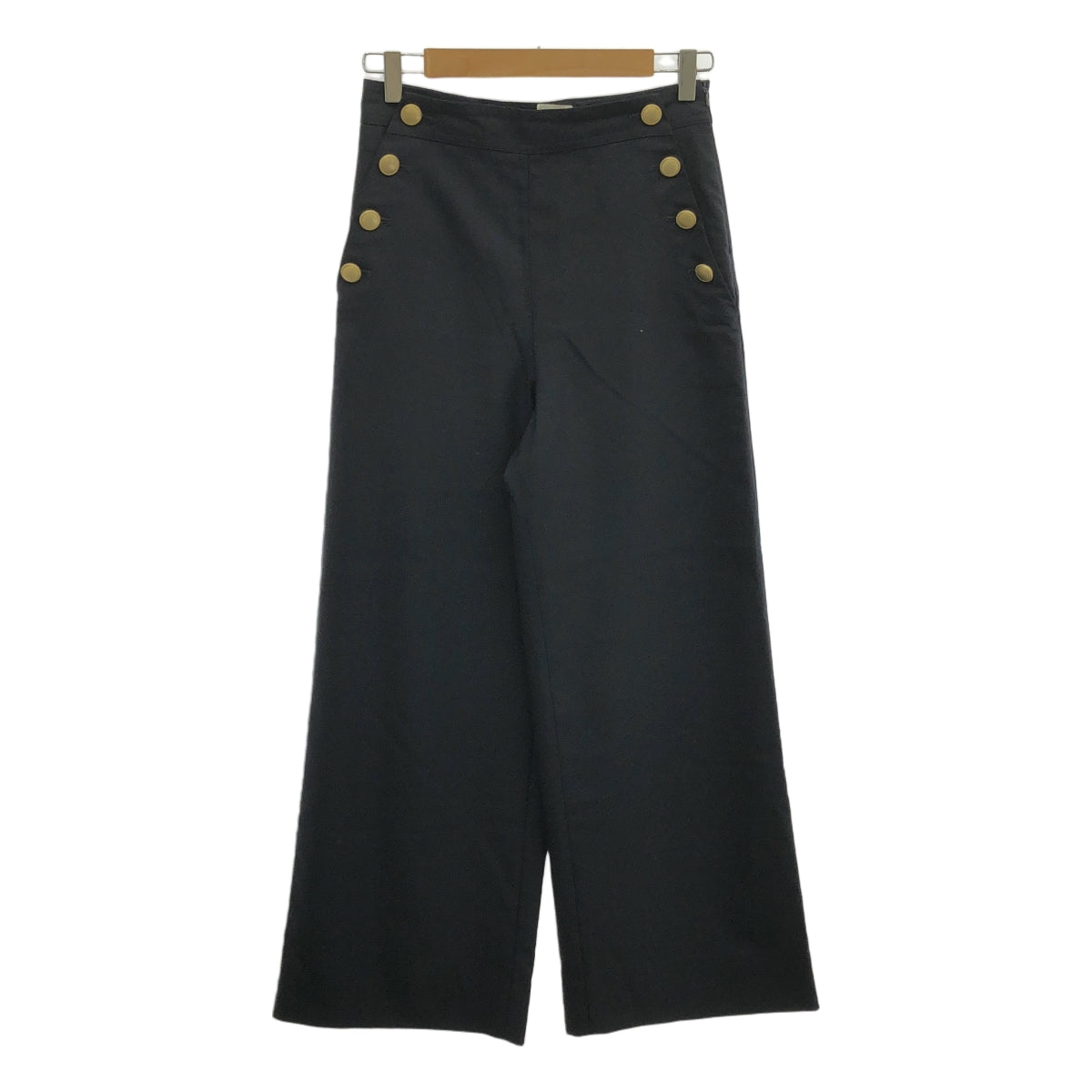 MAX MARA STUDIO / マックスマーラステュディオ | CAMMEO ウール ブレンド ワイド パンツ | 32 | ネイビー | レディース