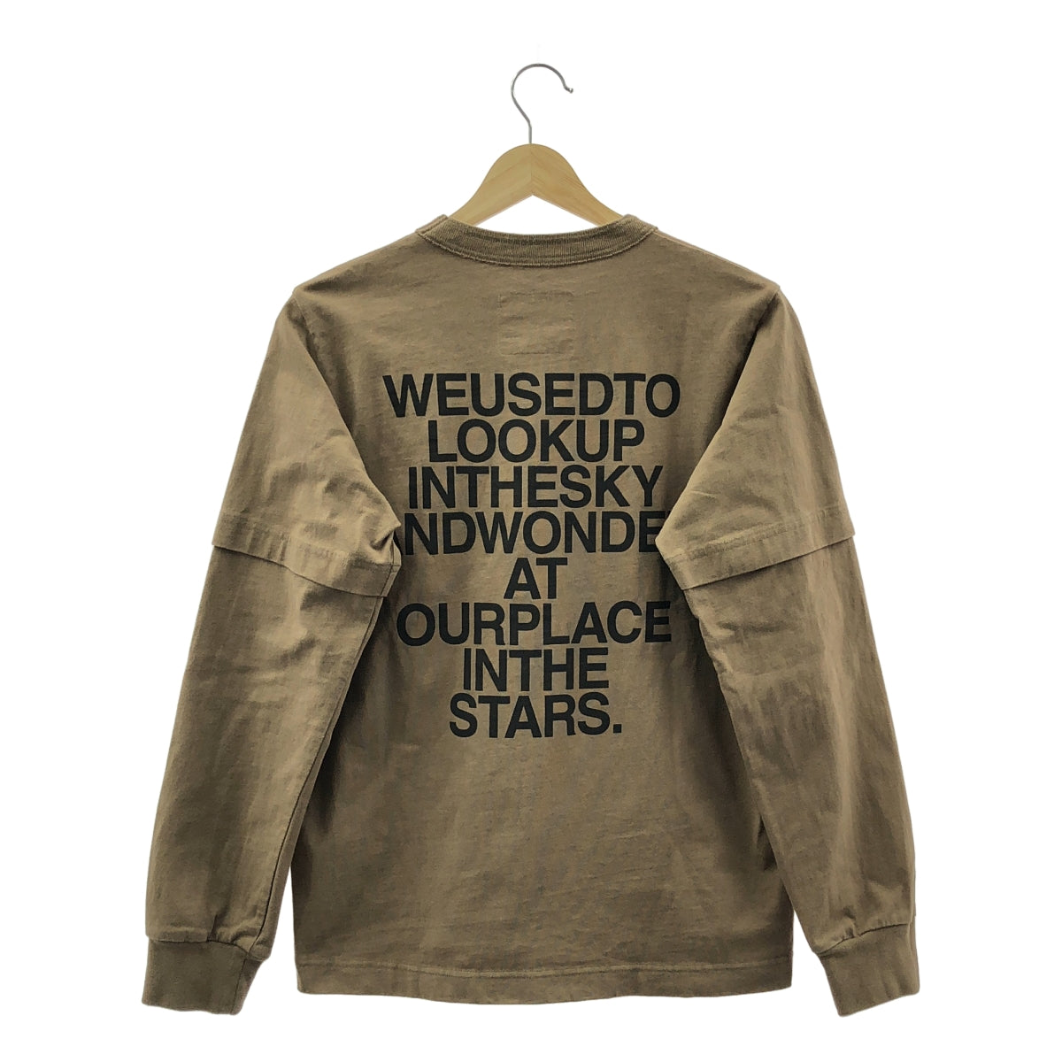 sacai / 사카이 | 2023SS | Graphic L/S T-Shirt / 백 프린트 포켓 컷소우 | 1 | 브라운 | 남성