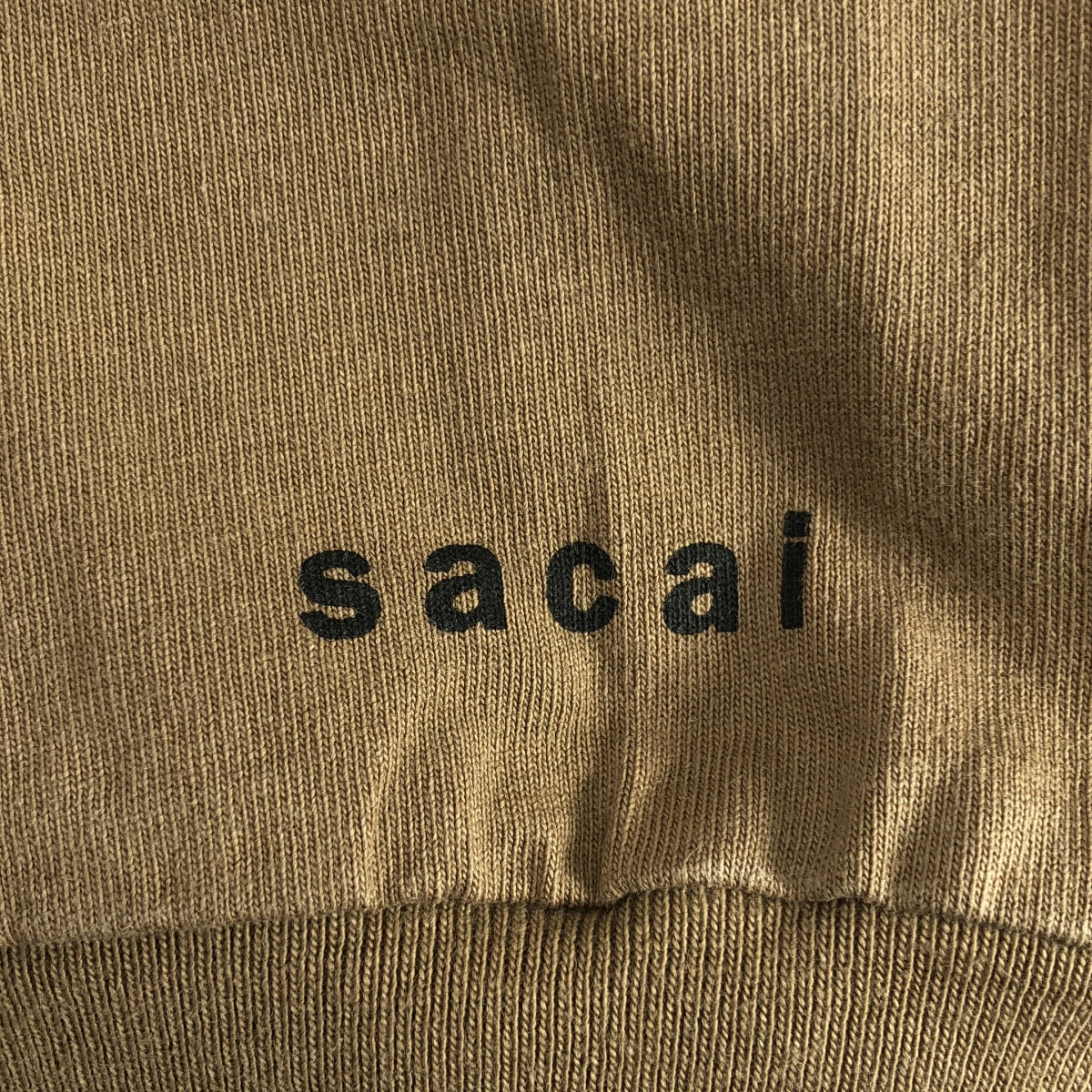 sacai / 사카이 | 2023SS | Graphic L/S T-Shirt / 백 프린트 포켓 컷소우 | 1 | 브라운 | 남성
