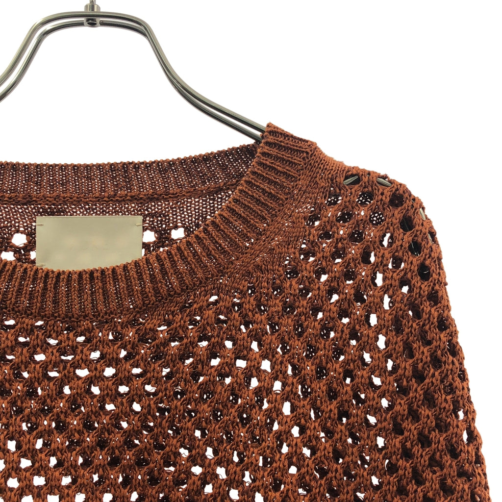 YOKE / 요크 | 2022SS | MESHED KNIT CREW NECK 코튼 메쉬 크루 넥 니트 | 3 | 남성