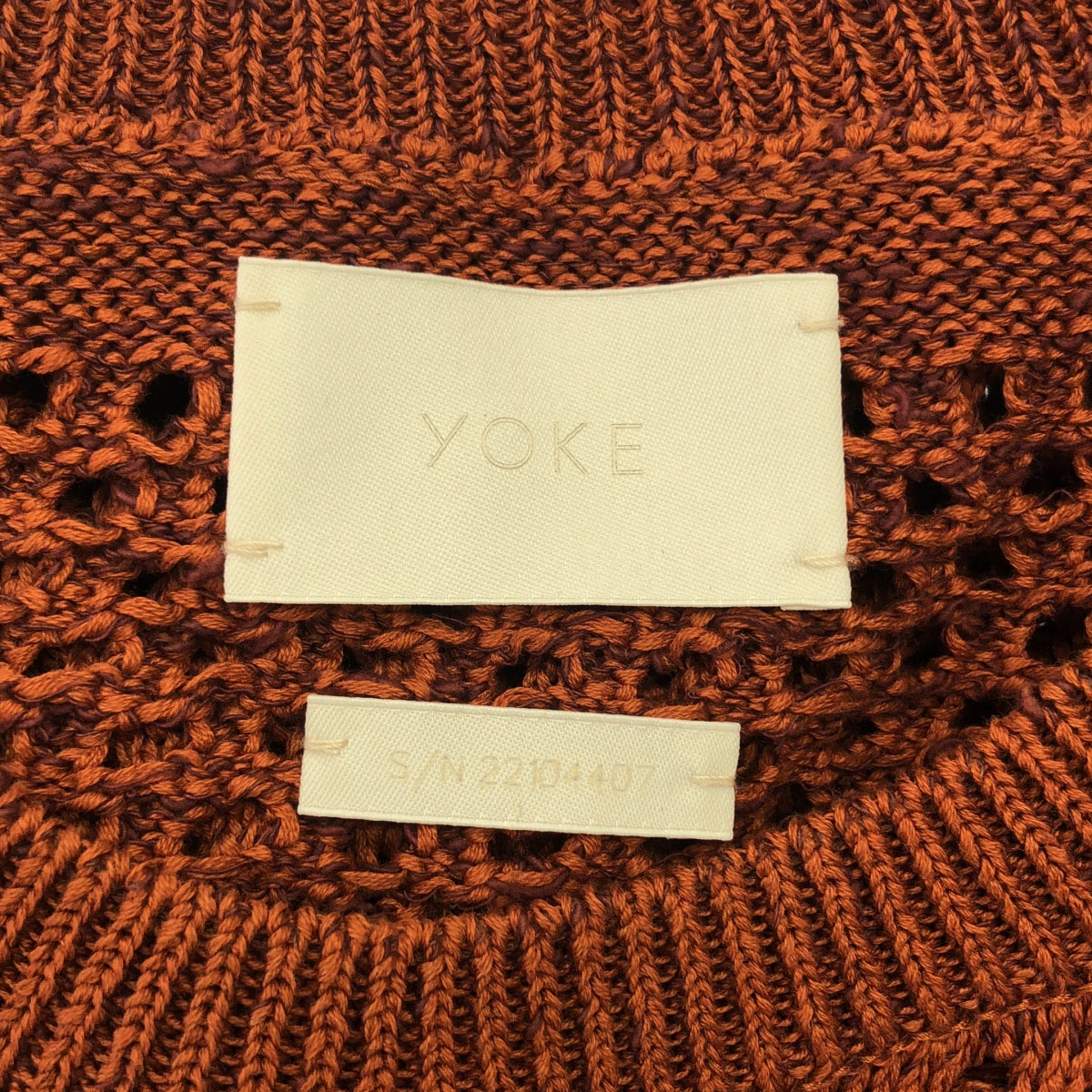 YOKE / 요크 | 2022SS | MESHED KNIT CREW NECK 코튼 메쉬 크루 넥 니트 | 3 | 남성