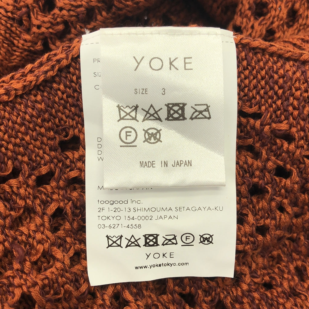 YOKE / 요크 | 2022SS | MESHED KNIT CREW NECK 코튼 메쉬 크루 넥 니트 | 3 | 남성