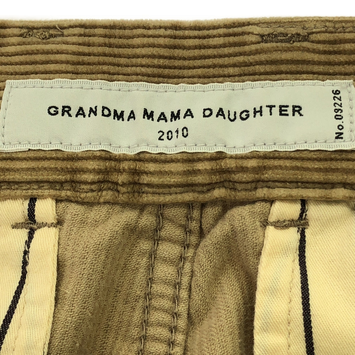 grandma MAMA daughter / グランマママドーター | 1タック コーデュロイ ワイドパンツ | 1 | ベージュ | レディース