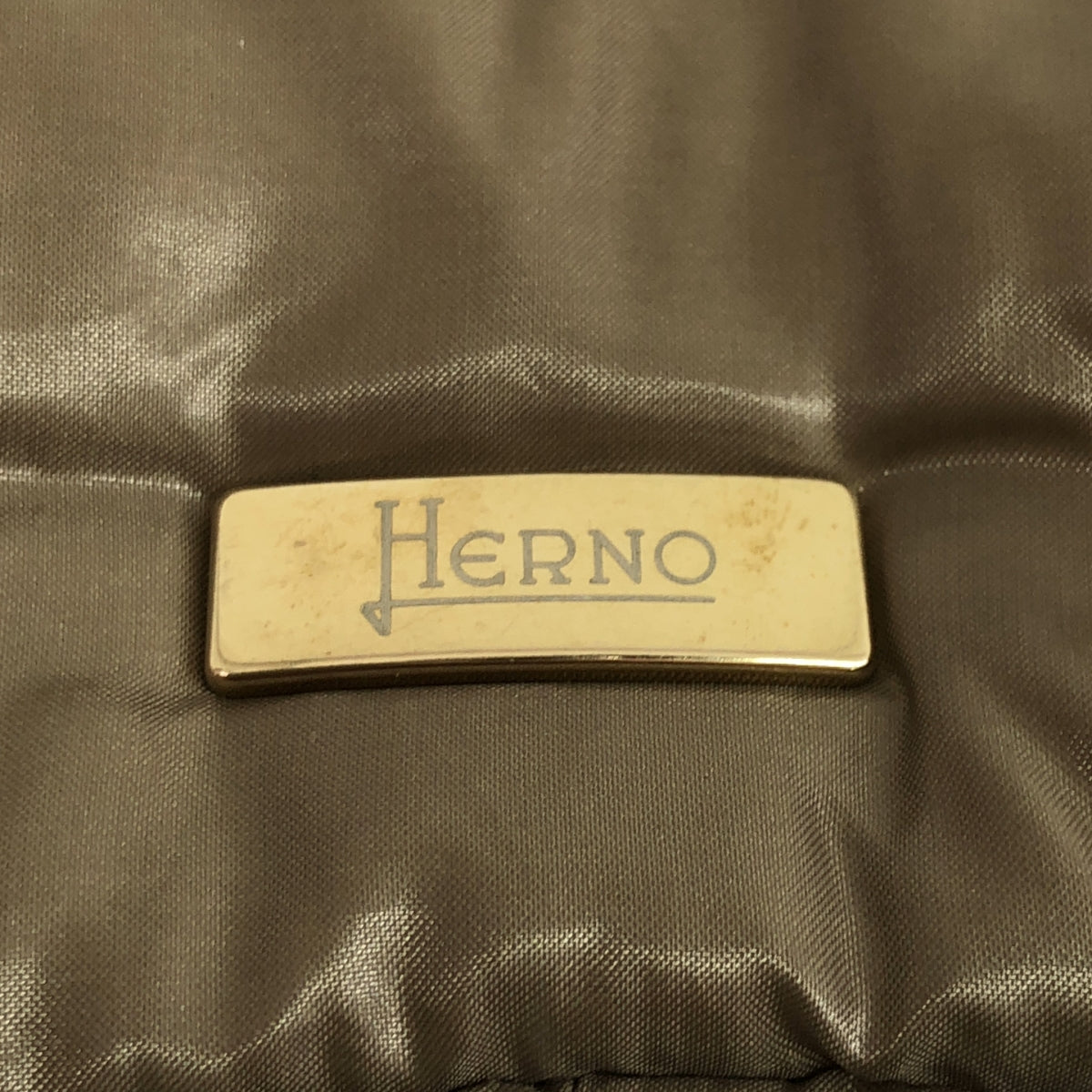 HERNO / ヘルノ | ナイロン ウエストテープ切替 ハイネック ダウンコート | 42 | ベージュ | レディース