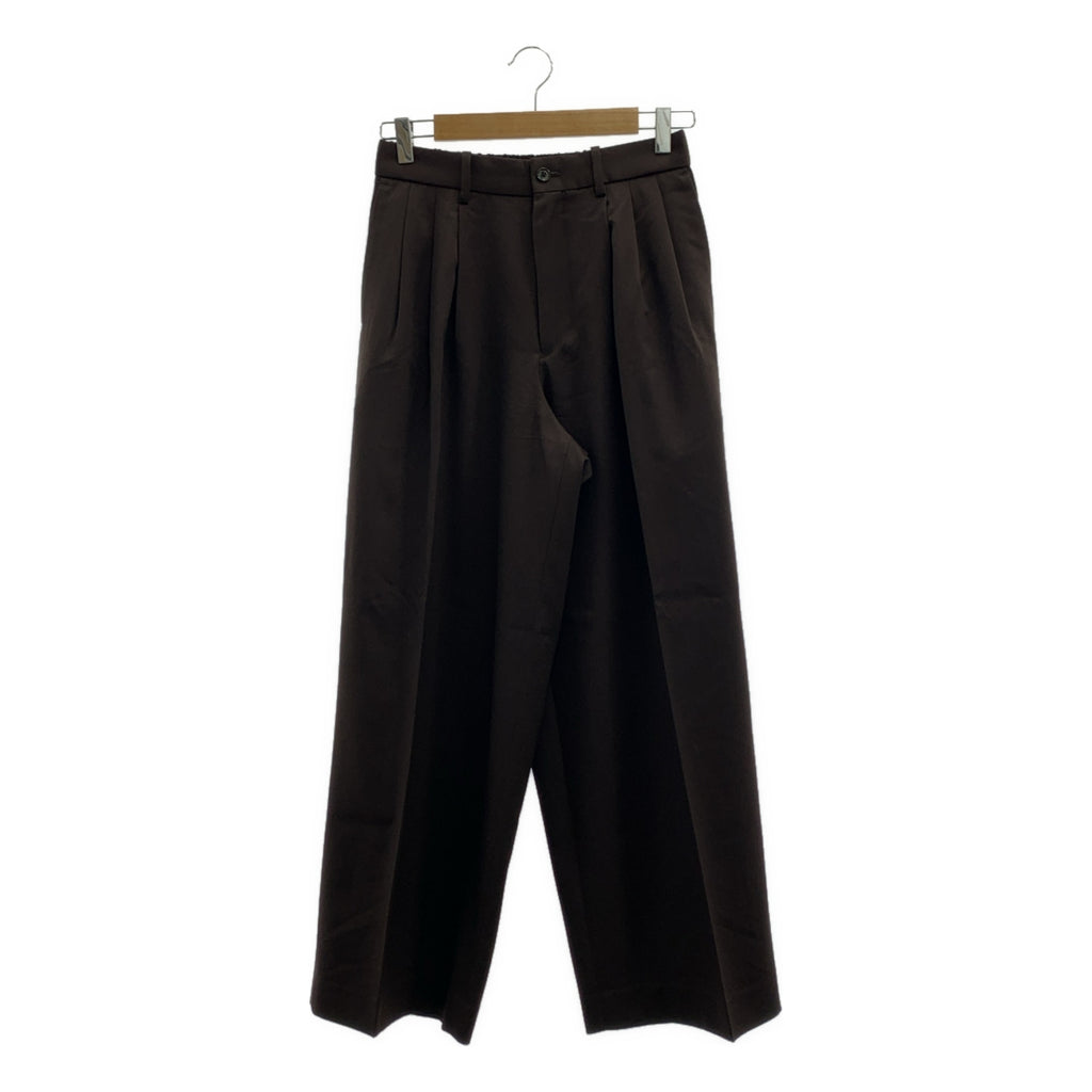 MARKAWARE / マーカウェア | SUPER 160's WOOL GABARDINE TRIPLE PLEATED WIDE TROUSERS 3タック パンツ | 2 | メンズ