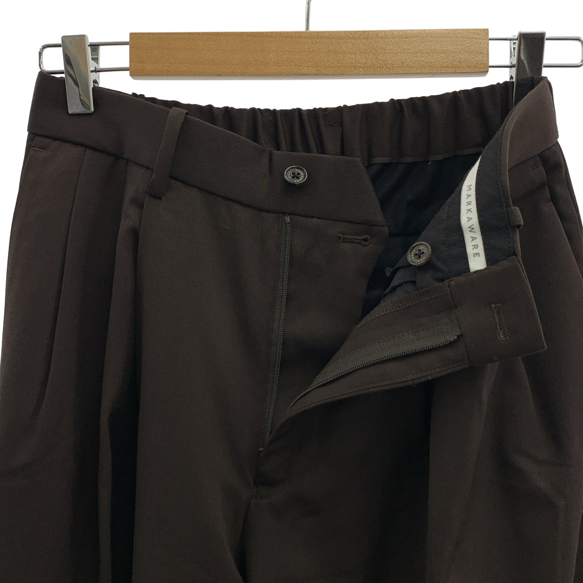 MARKAWARE / 마카웨어 | SUPER 160's WOOL GABARDINE TRIPLE PLEATED WIDE TROUSERS 3 탁 팬츠 | 2 | 맨즈