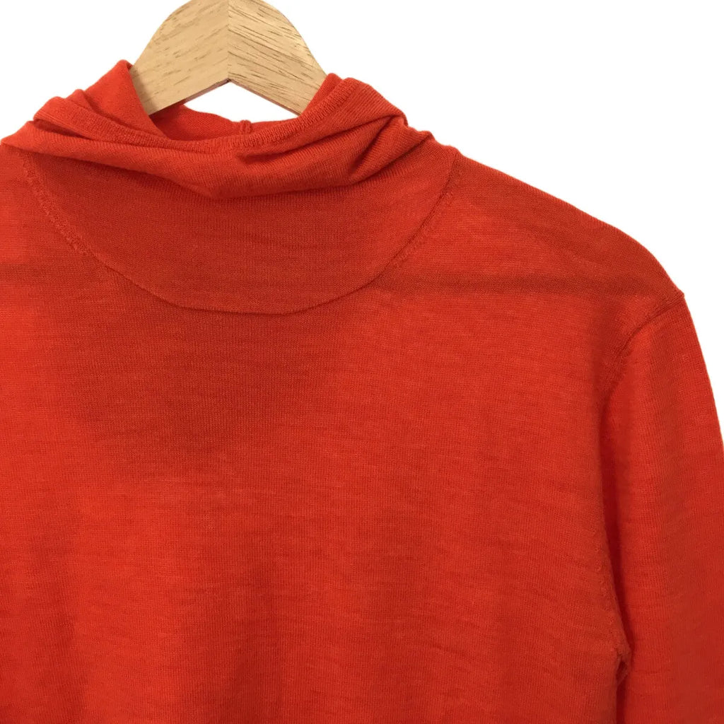 【新品】  Little $uzie / リトルスージー | 2023AW | Extra Fine Merino Wool Hooded Knit ウール フーデッドニット | One | Orange | レディース