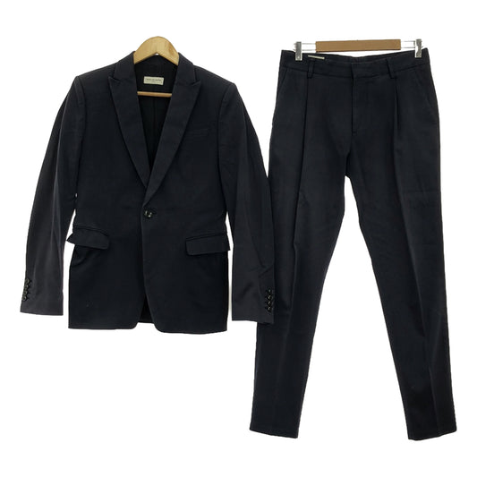 DRIES VAN NOTEN | Set-up suit, cotton stretch peak lapel 1B tailored jacket/slacks | Size 46 | Navy | Men's