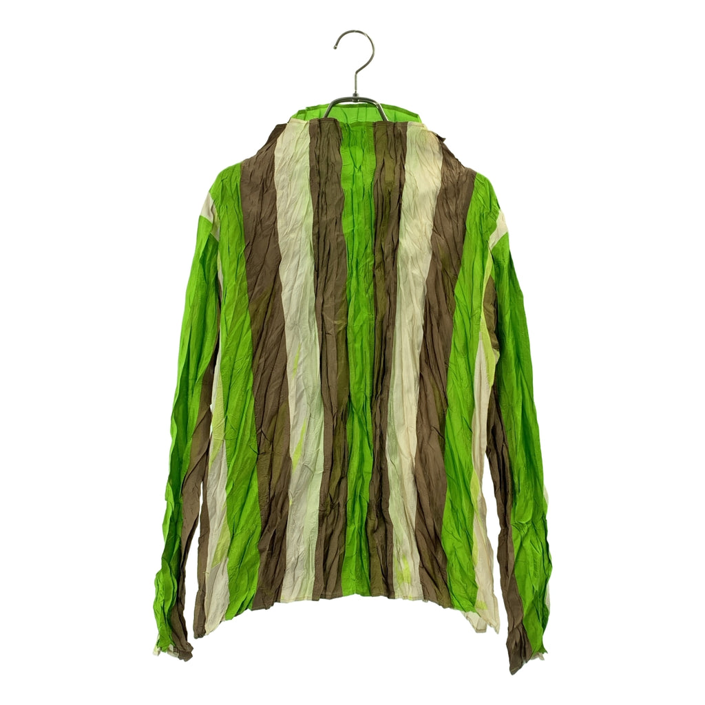 PLEATS PLEASE ISSEY MIYAKE / プリーツプリーズイッセイミヤケ | シワ加工 ストライプ カットソー | 3 | レディース