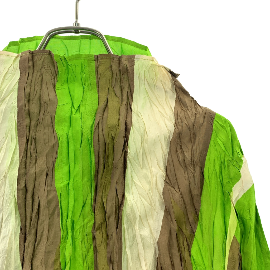 PLEATS PLEASE ISSEY MIYAKE / プリーツプリーズイッセイミヤケ | シワ加工 ストライプ カットソー | 3 | レディース