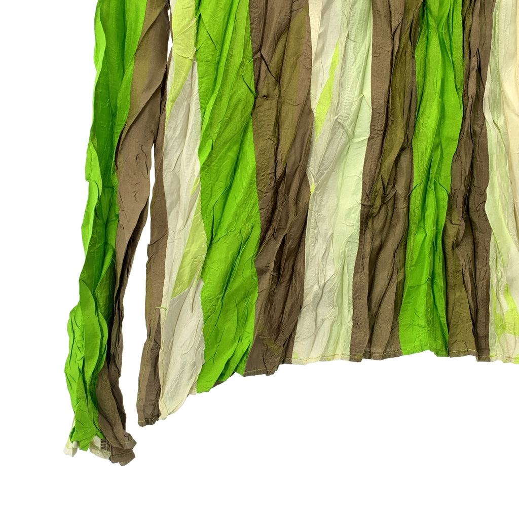 PLEATS PLEASE ISSEY MIYAKE / プリーツプリーズイッセイミヤケ | シワ加工 ストライプ カットソー | 3 | レディース