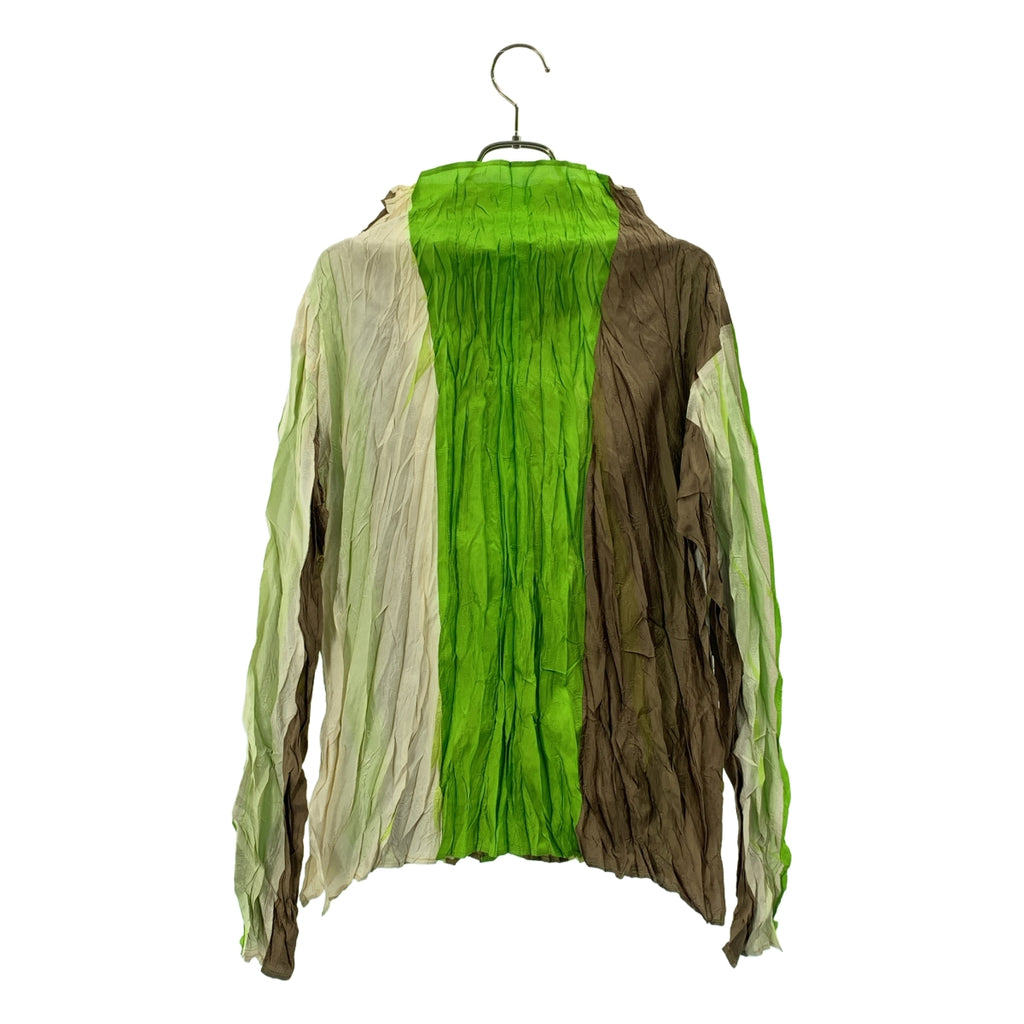 PLEATS PLEASE ISSEY MIYAKE / プリーツプリーズイッセイミヤケ | シワ加工 ストライプ カットソー | 3 | レディース