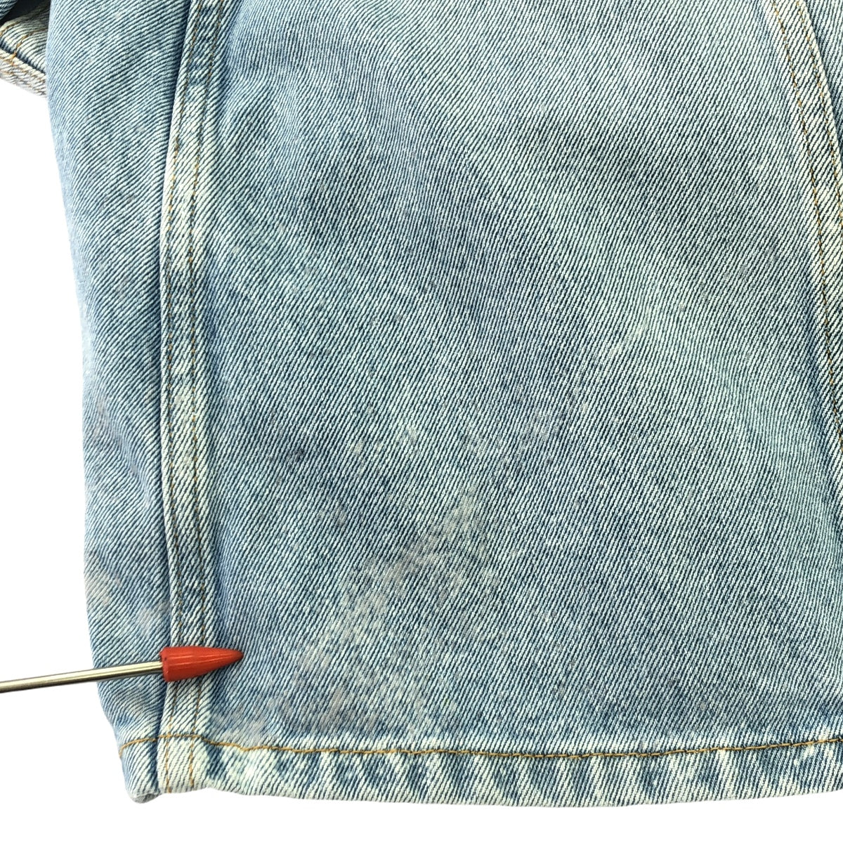 【美品】  Off-White / オフホワイト | 2023SS | TOYBOX BLEACH TWIST SHIRT DRESS デニム ツイスト シャツワンピース | 36 | インディゴ | レディース