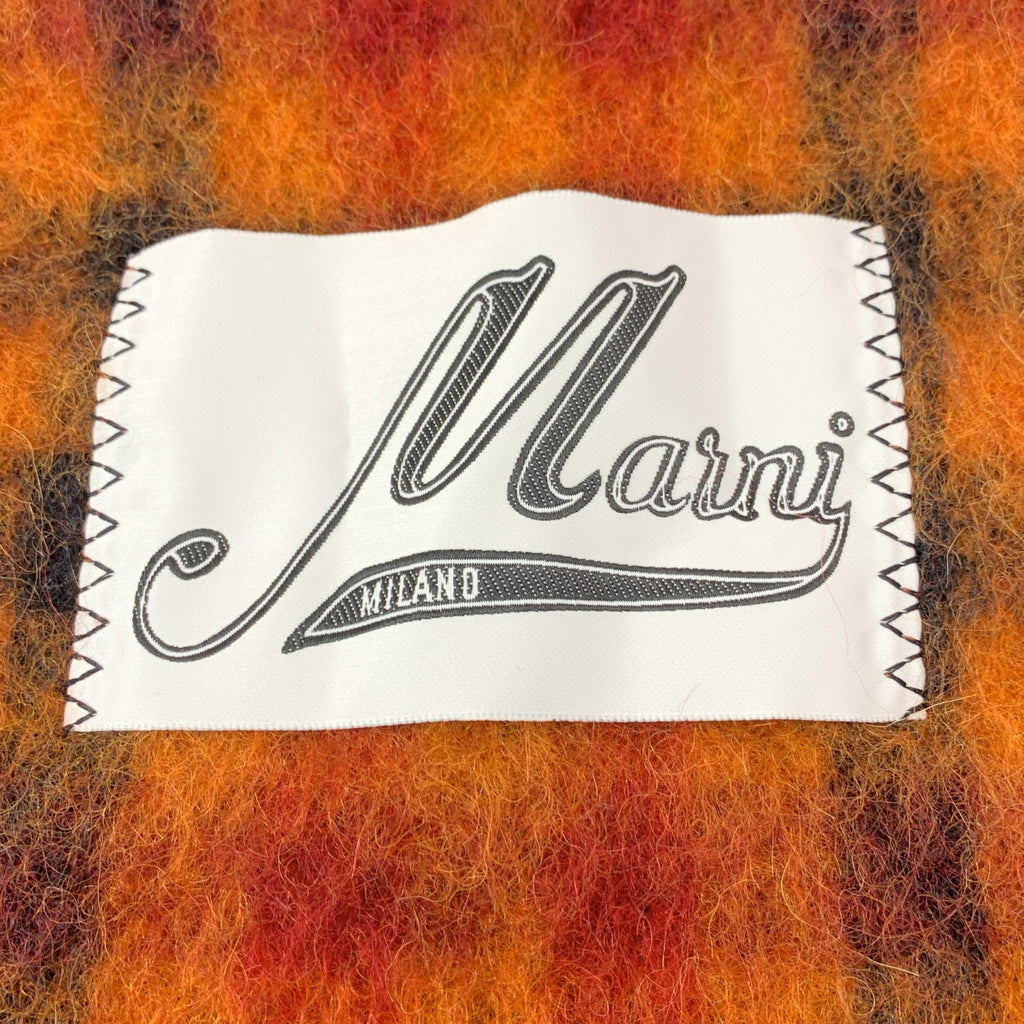 MARNI / マルニ | 2023AW | モヘア アルパカ ウール チェック フリンジ 大判ストール ケープ マフラー | UNI | その他