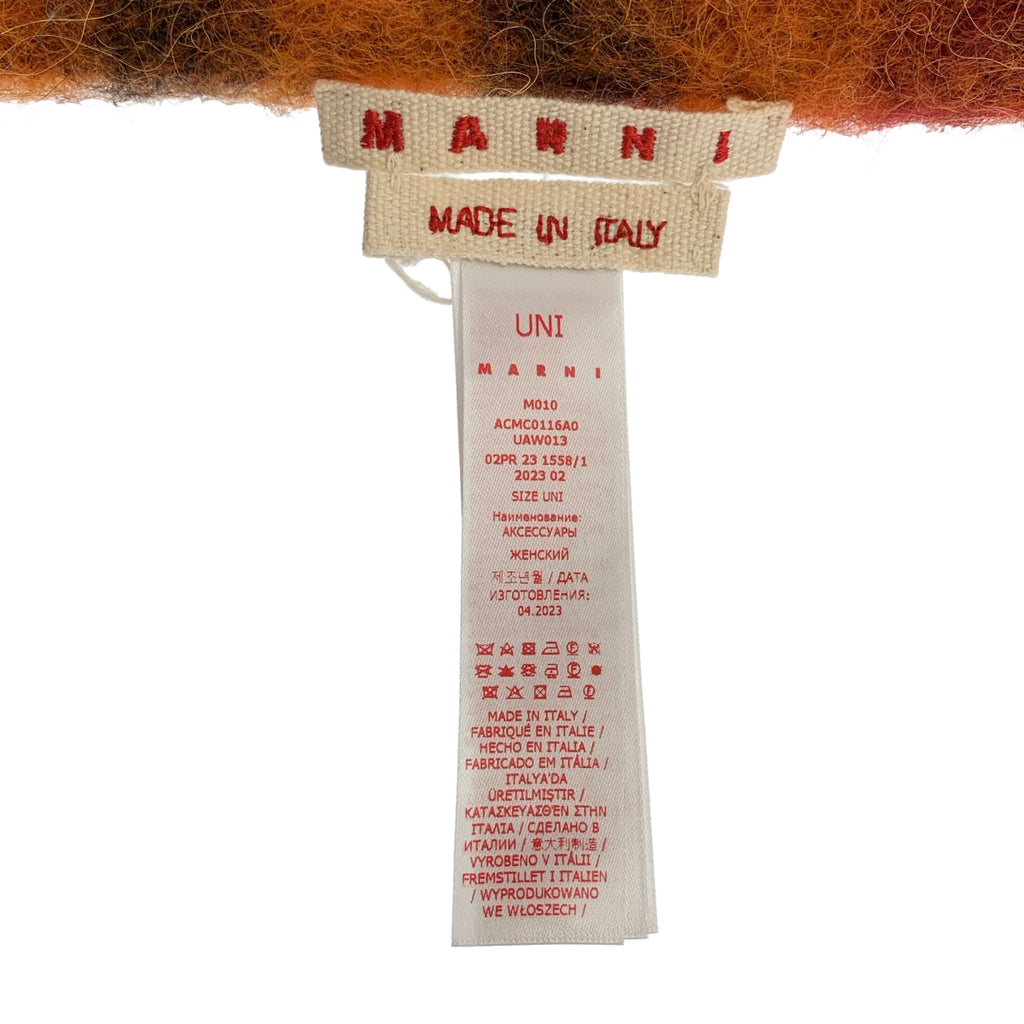 MARNI / マルニ | 2023AW | モヘア アルパカ ウール チェック フリンジ 大判ストール ケープ マフラー | UNI | その他