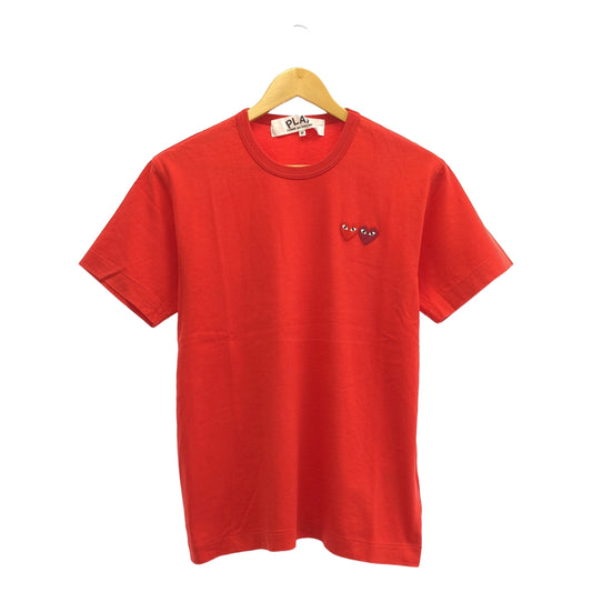 PLAY COMME des GARCONS / プレイコムデギャルソン | コットン ダブルハート パッチ Tシャツ | M | レッド | レディース