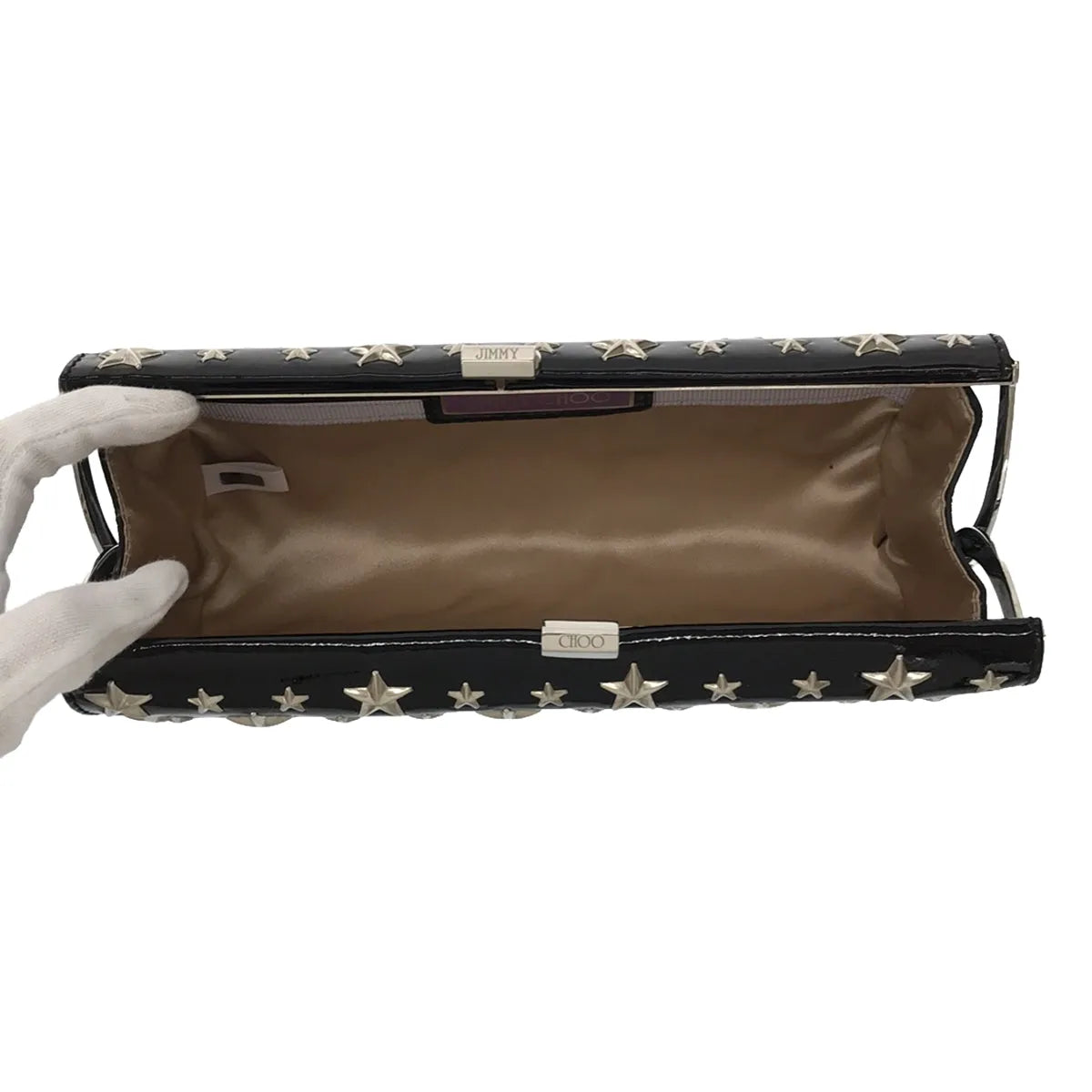 JIMMY CHOO / ジミーチュウ | スタースタッズ がま口 クラッチバッグ | ブラック | レディース
