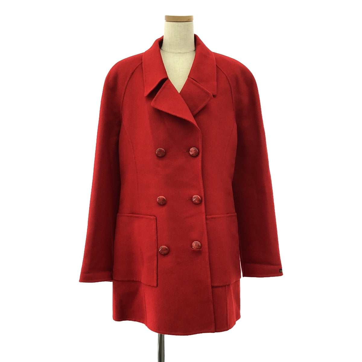 PLAIN PEOPLE | Wool Long Gown Coat | Size 3 | Red | Women's