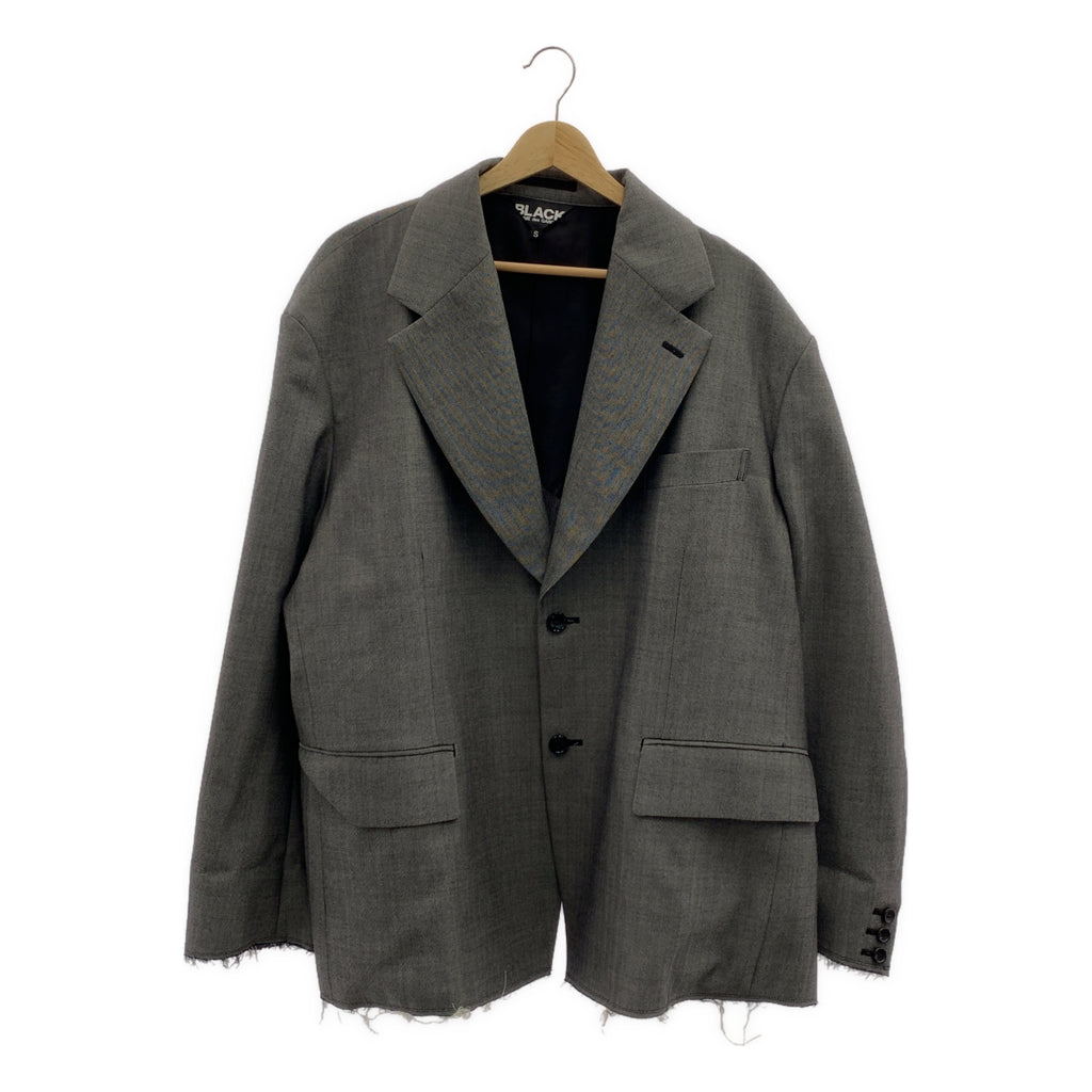 BLACK COMME des GARCONS / ブラックコムデギャルソン | 2025SS | ウール カットオフ ヘリンボーン ジャケット | S |