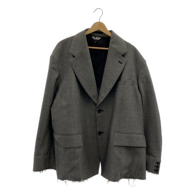 BLACK COMME des GARCONS / ブラックコムデギャルソン | 2025SS | ウール カットオフ ヘリンボーン ジャケット | S |