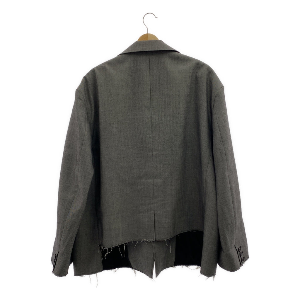 BLACK COMME des GARCONS / ブラックコムデギャルソン | 2025SS | ウール カットオフ ヘリンボーン ジャケット | S |