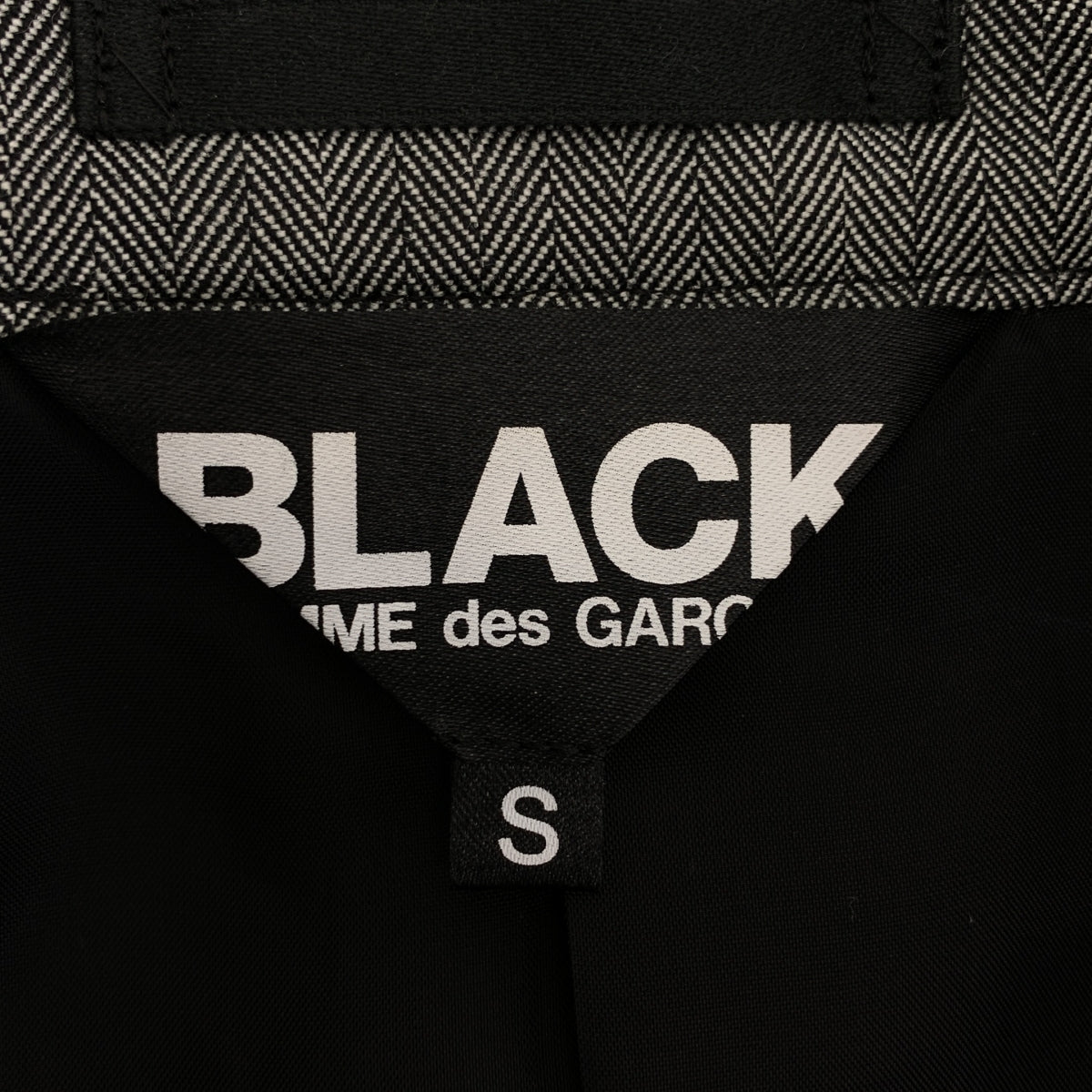 BLACK COMME des GARCONS / ブラックコムデギャルソン | 2025SS | ウール カットオフ ヘリンボーン ジャケット | S |