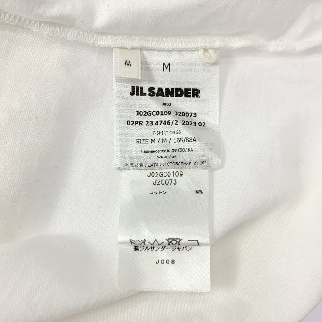 JIL SANDER / 질썬더 | 2023AW | 플레이트 로고 크루넥 티셔츠 컷소우 | M | 여성