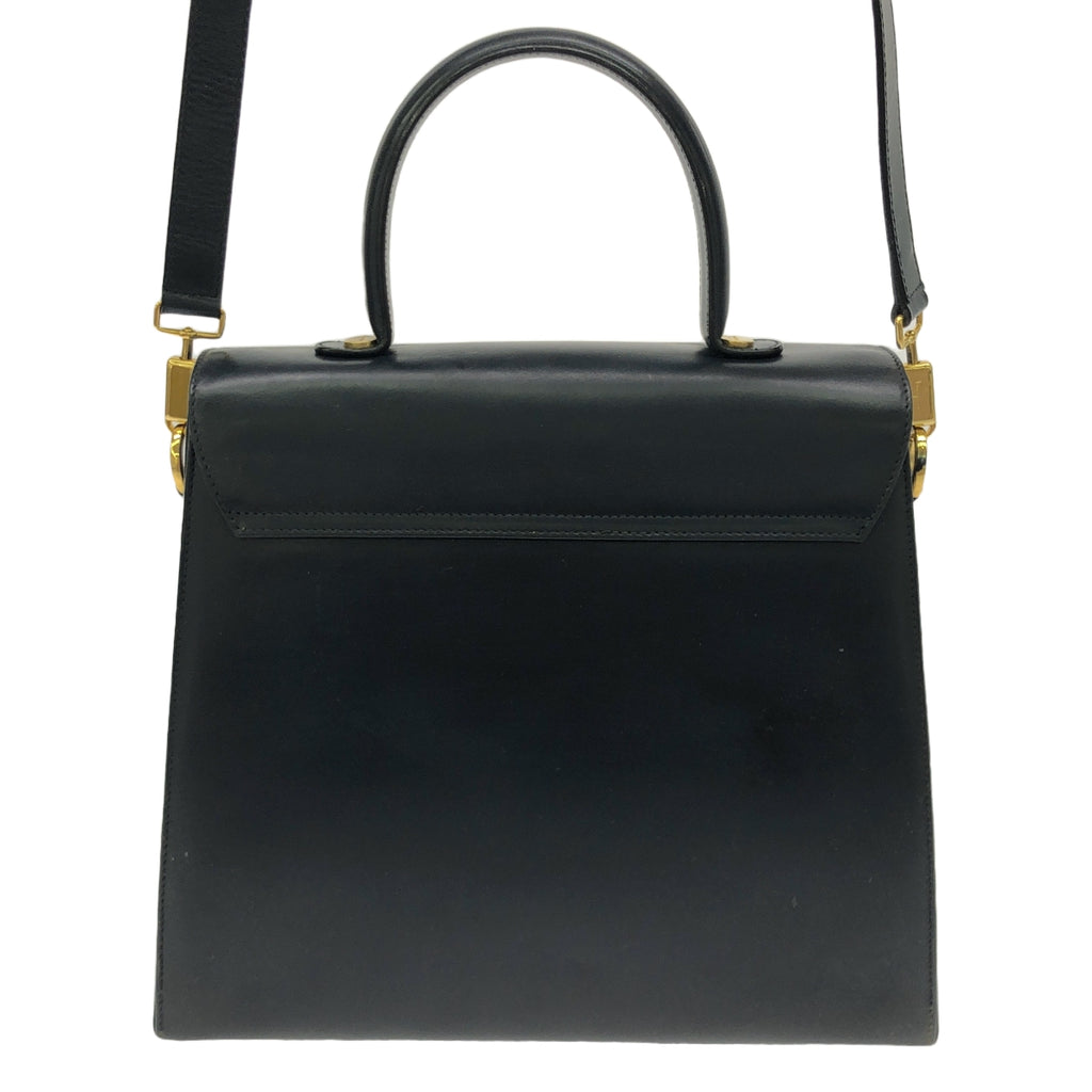 Salvatore Ferragamo / サルヴァトーレフェラガモ | レザー ガンチーニ 2Way ハンドバッグ | ダークネイビー | レディース