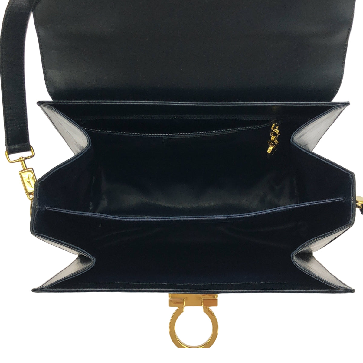 Salvatore Ferragamo / サルヴァトーレフェラガモ | レザー ガンチーニ 2Way ハンドバッグ | ダークネイビー | レディース