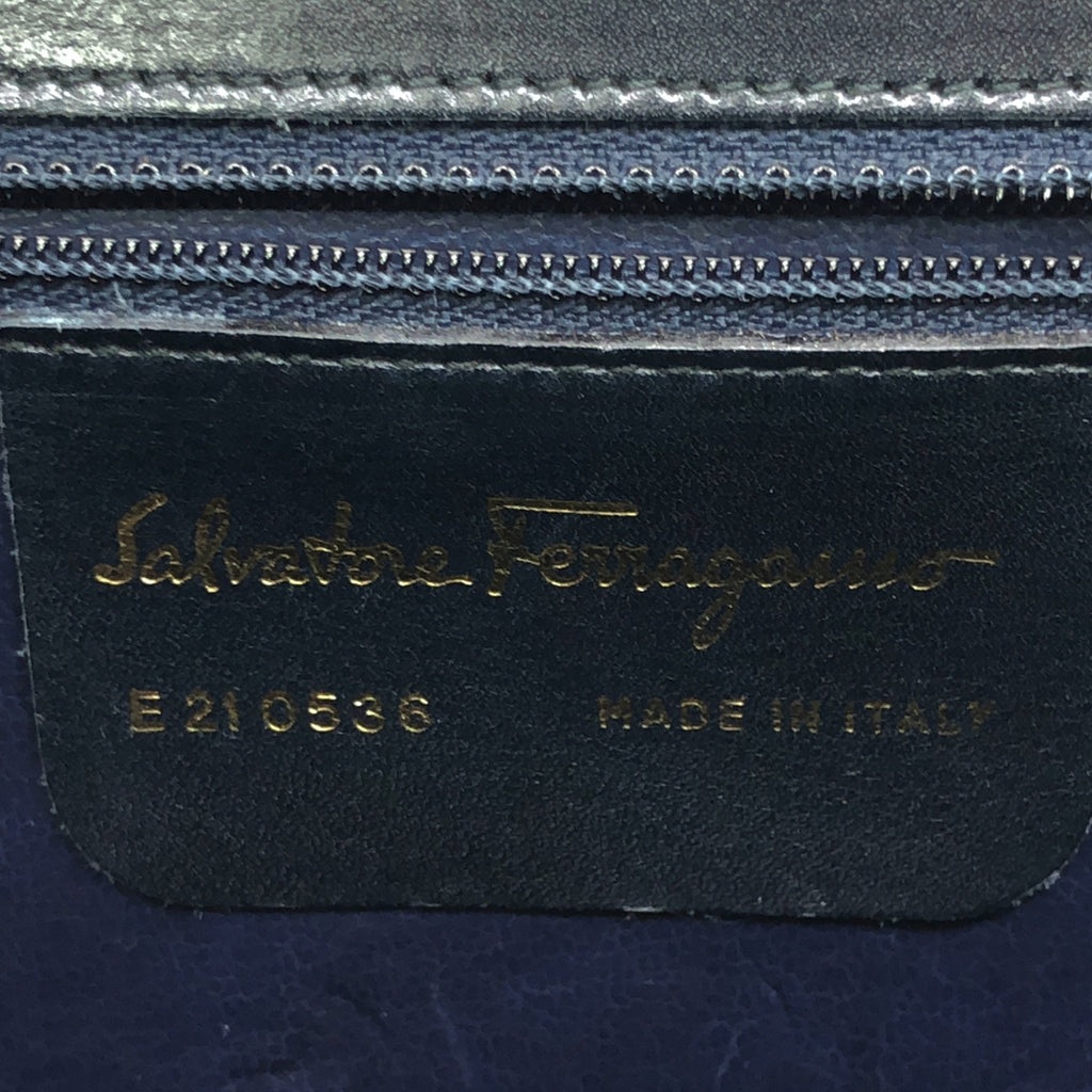Salvatore Ferragamo / サルヴァトーレフェラガモ | レザー ガンチーニ 2Way ハンドバッグ | ダークネイビー | レディース