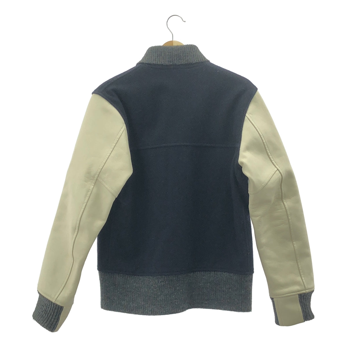 COMME des GARCONS HOMME / コムデギャルソンオム | 2012AW | Johnson Leathers レザー切替 スタジャン ジャケット | S | ネイビー | メンズ