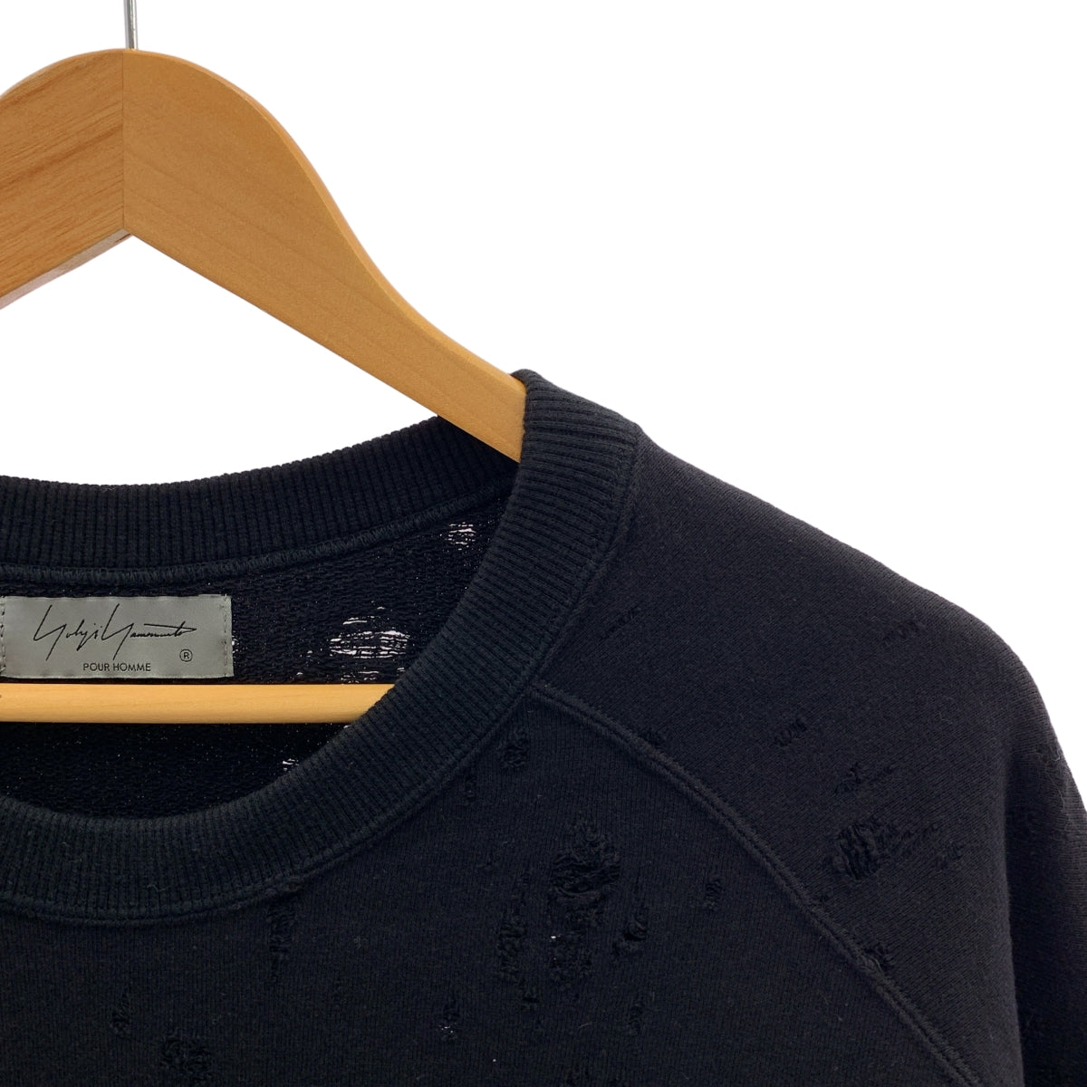 山本耀司 (YOHJI YAMAMOTO) 男裝 | 2025春夏 | 鑲鑽襯裡衛衣 | 3號 | 黑色 | 男士