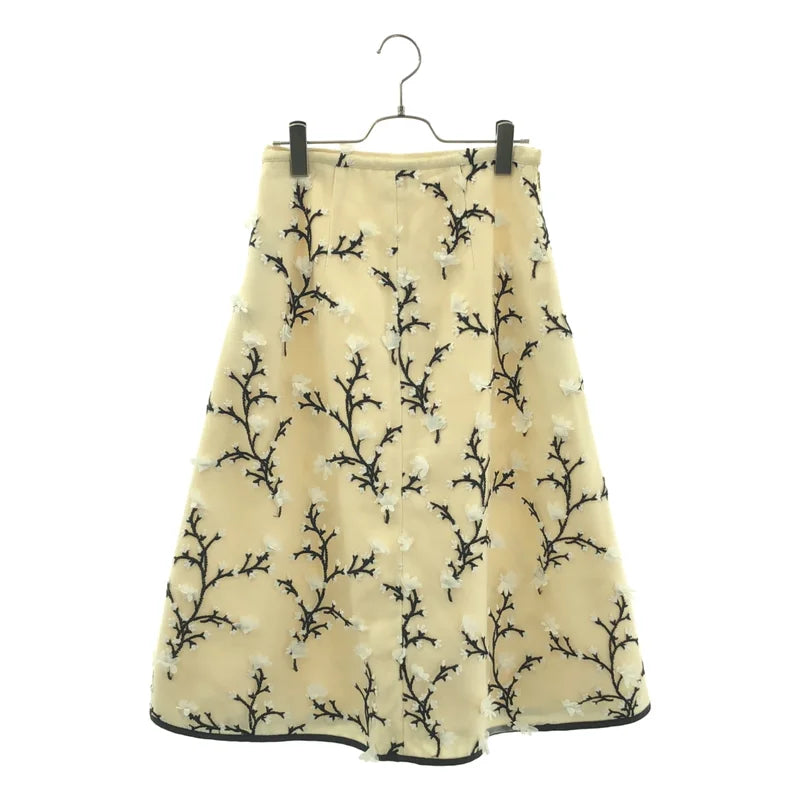 SEVEN TEN by MIHO KAWAHITO / セブンテンバイミホカワヒト | フラワー刺しゅうツイードスカート | S | アイボリー | レディース