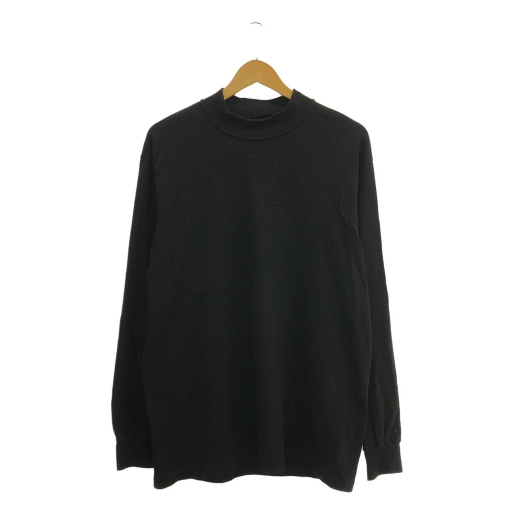 Ground Y / 그라운드와이 | 30/COTTON T-CLOTH HIGH NECK LONG SLEEVE CUT SEW 코튼 하이넥 컷소우 | 3 | 블랙 | 남성