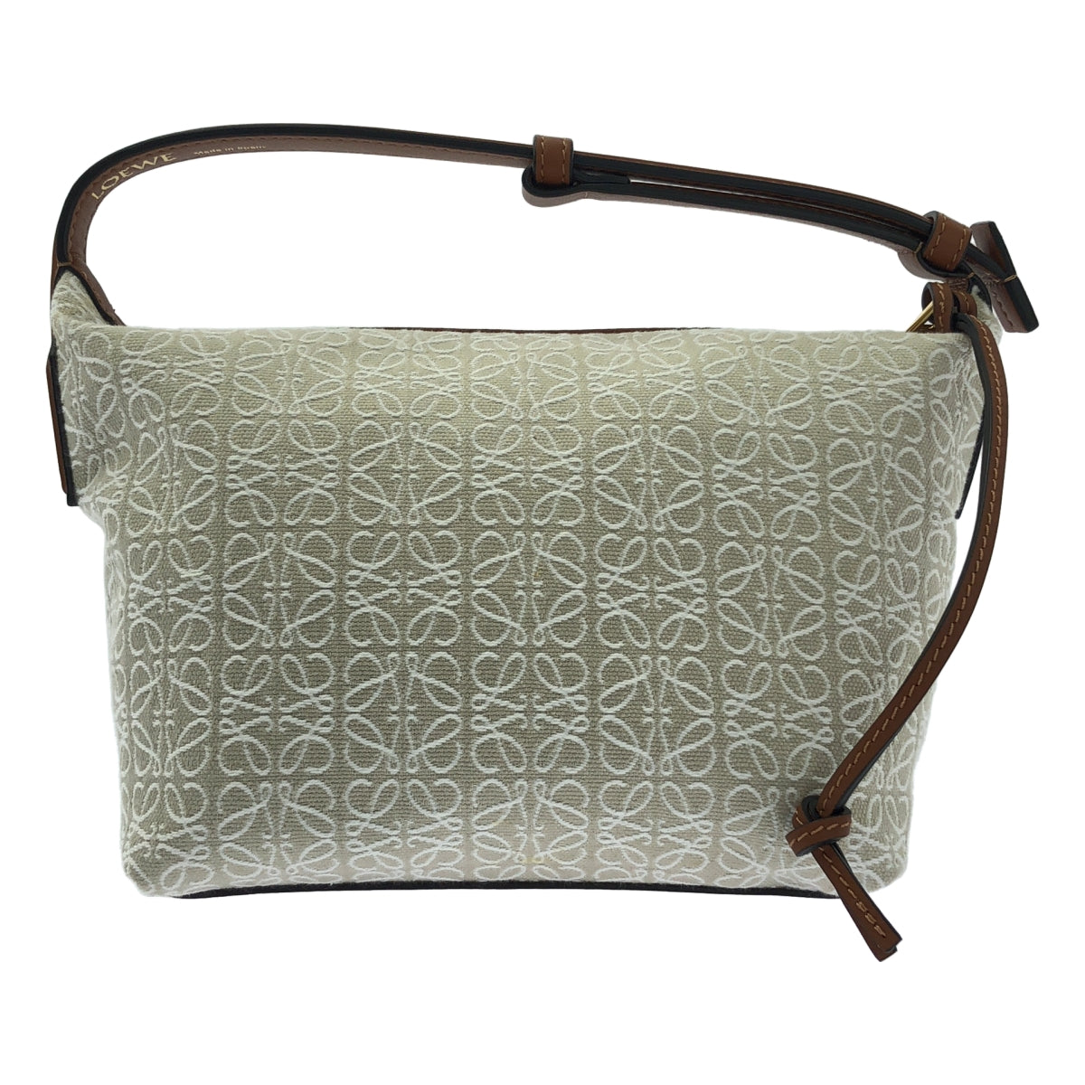 [全新品] LOEWE | CUBE 小號 Anagram 手提包 | 白色/棕色 | 女款