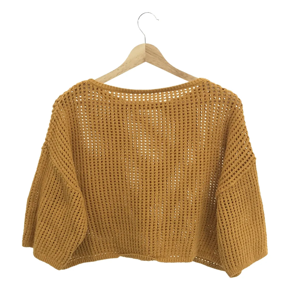 NOBLE / ノーブル | 2022SS | スカシ柄プルオーバー ニット | イエロー | レディース