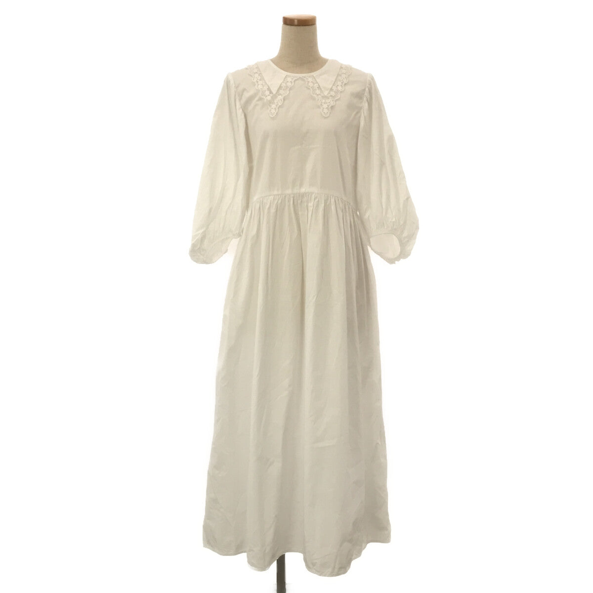 Cecilie Bahnsen | Cotton lace back ribbon gathered tiered dress | UK10 | White | Women's