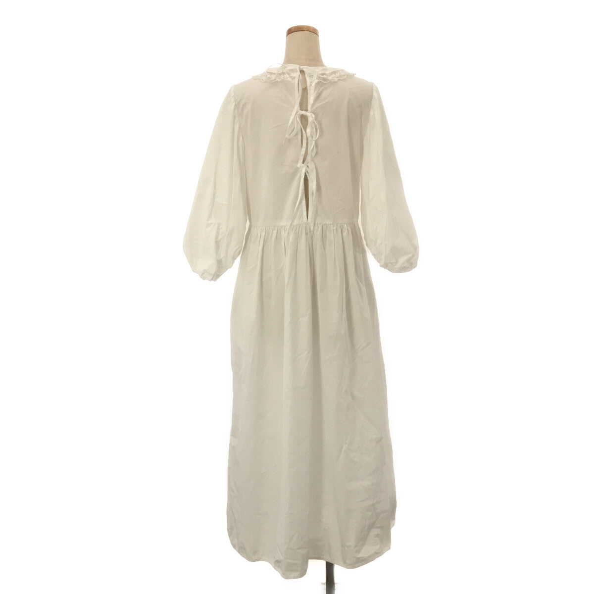 Cecilie Bahnsen | Cotton lace back ribbon gathered tiered dress | UK10 | White | Women's