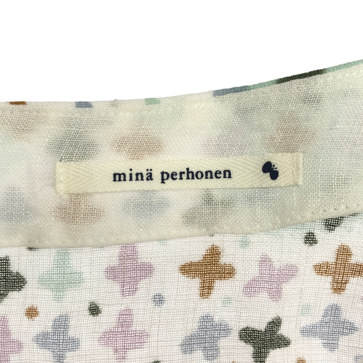 mina perhonen / ミナペルホネン | star fence リネン 総柄 ブラウス | 38 | レディース