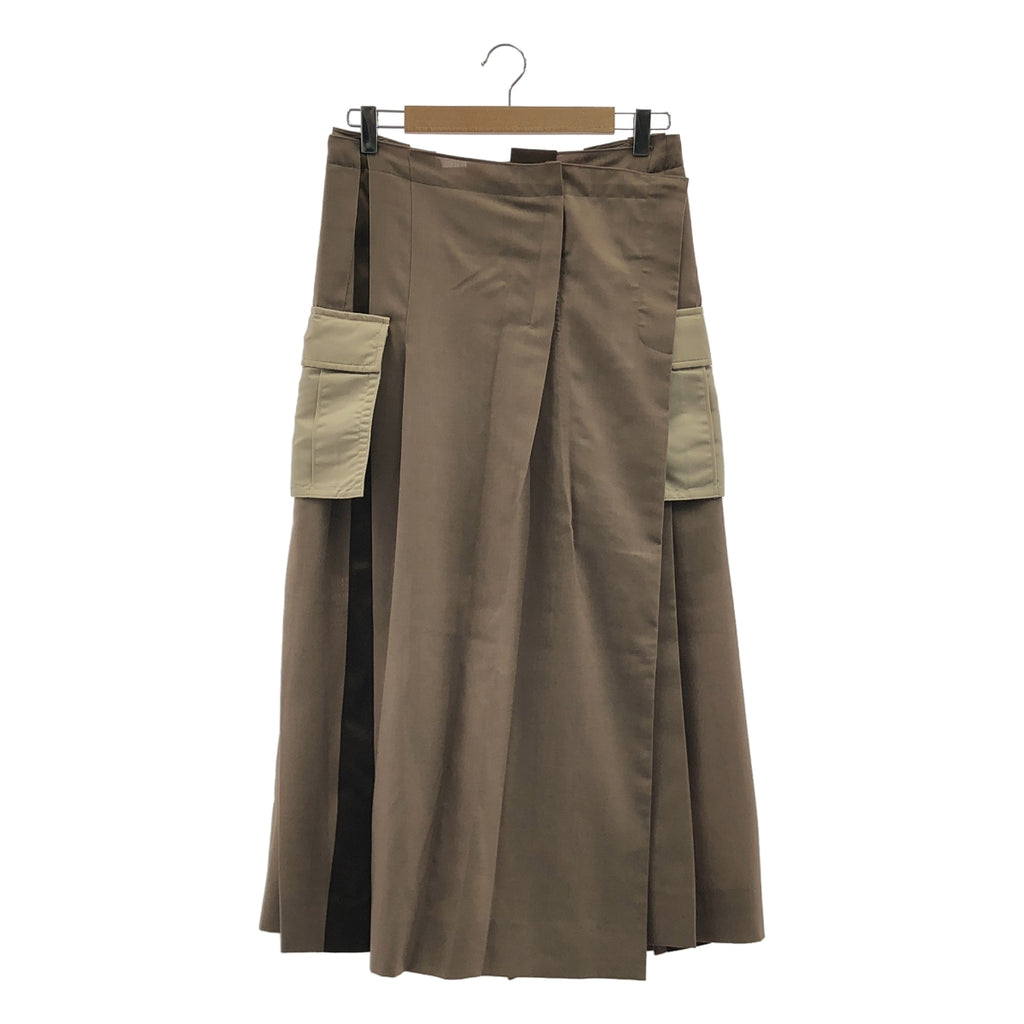 sacai | 西裝混紡半身裙 | 尺寸 2 | 米色/棕色 | 女款