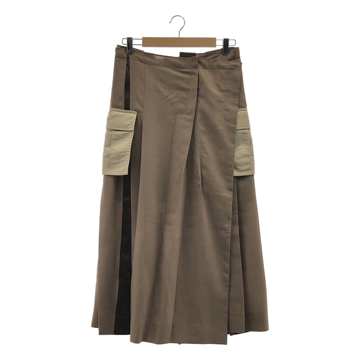 sacai | 西裝混紡半身裙 | 尺寸 2 | 米色/棕色 | 女款