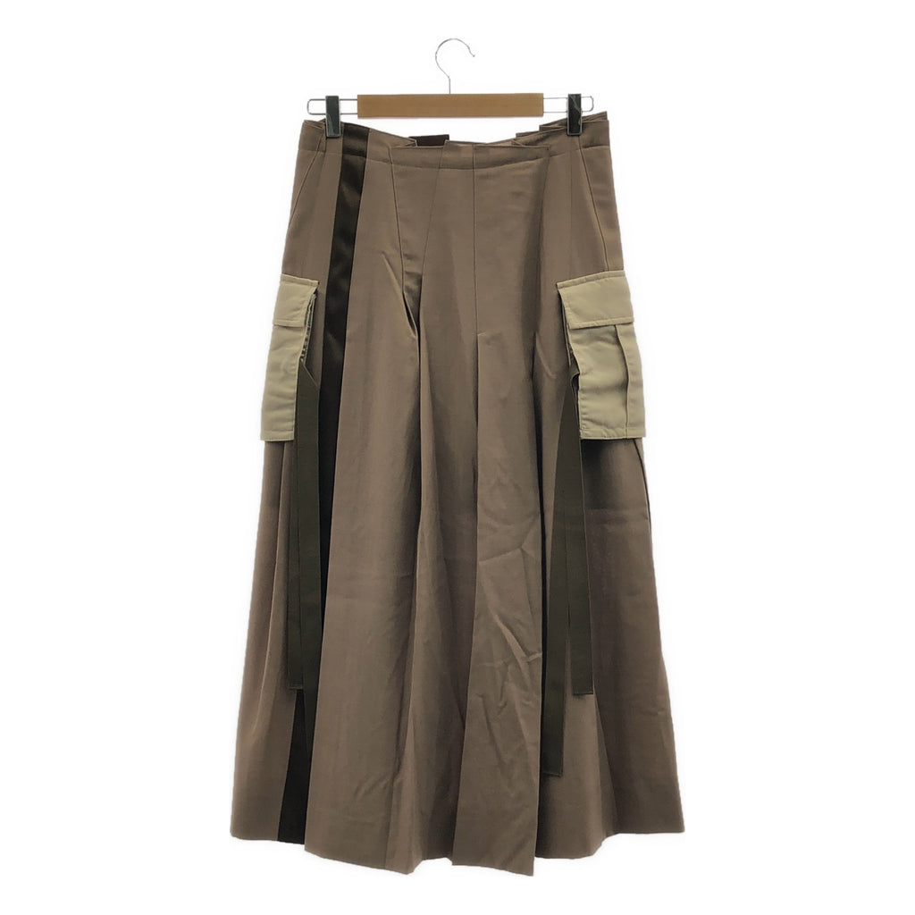 sacai | 西裝混紡半身裙 | 尺寸 2 | 米色/棕色 | 女款