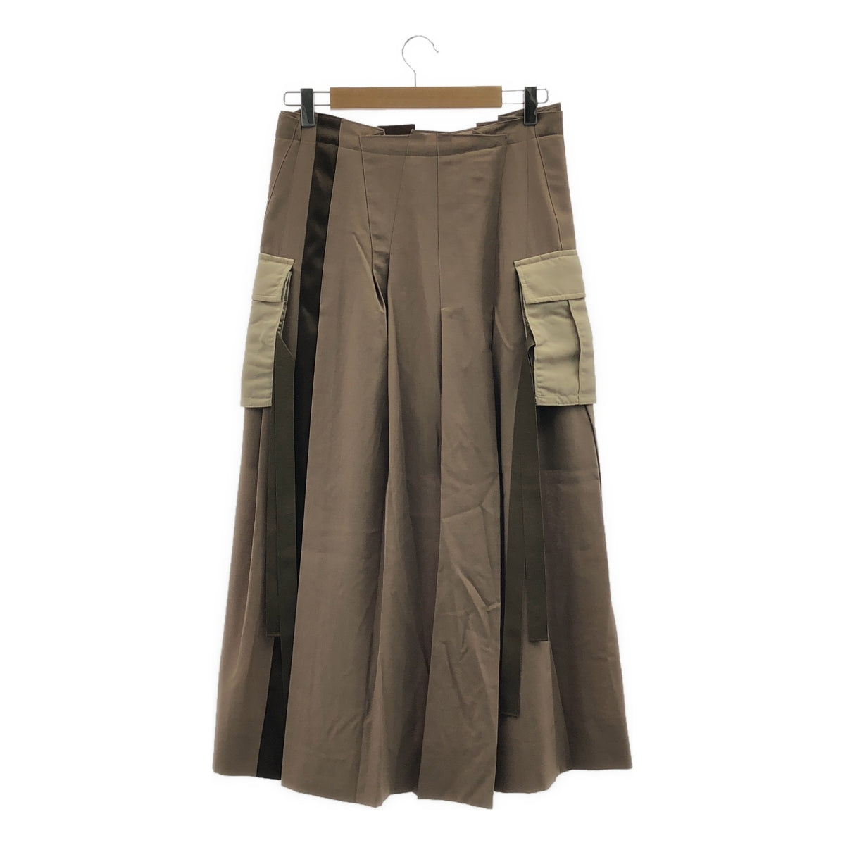 sacai | 西裝混紡半身裙 | 尺寸 2 | 米色/棕色 | 女款