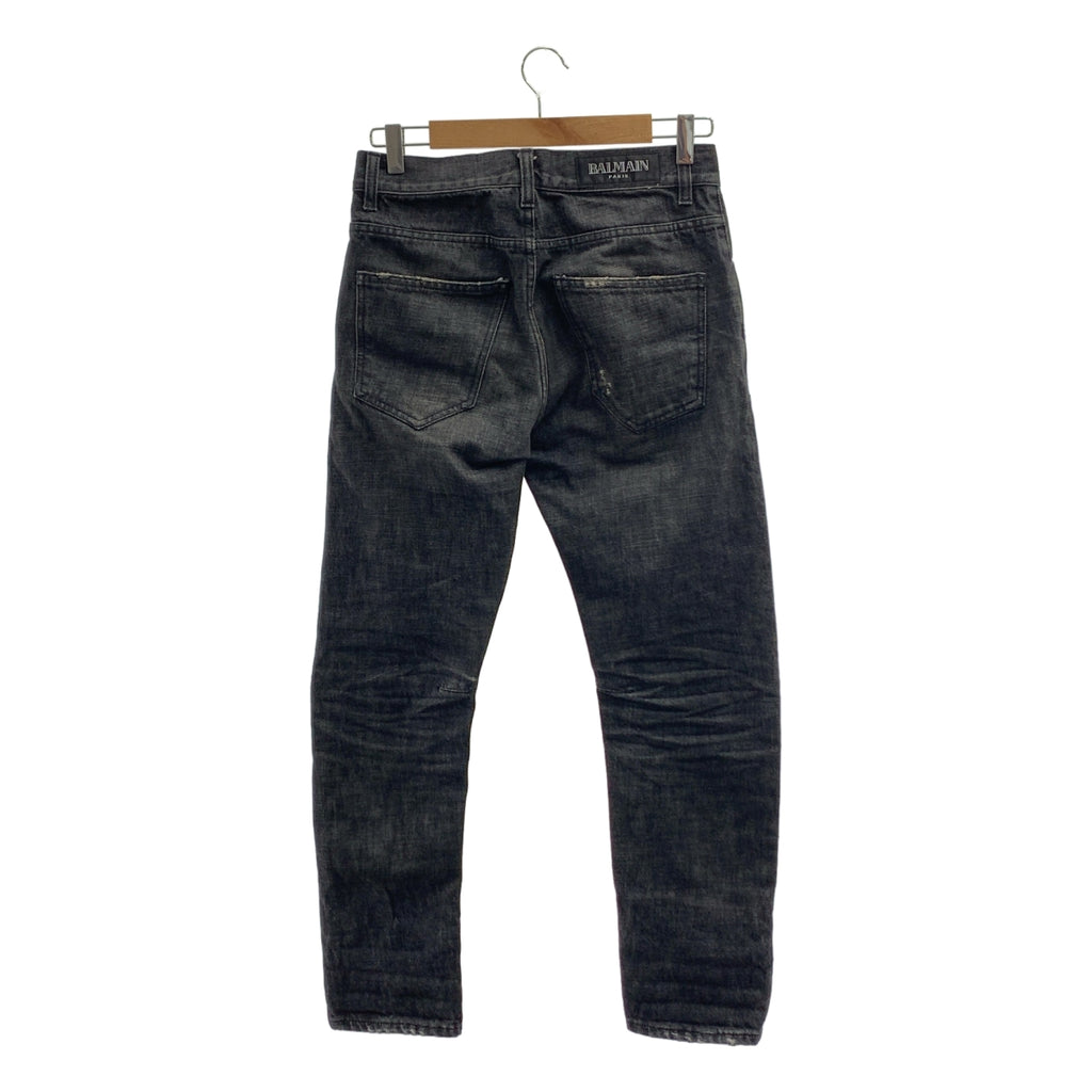 BALMAIN / 발만 | 입체 봉제 데미지 가공 데님 팬츠 | 27 | 남성