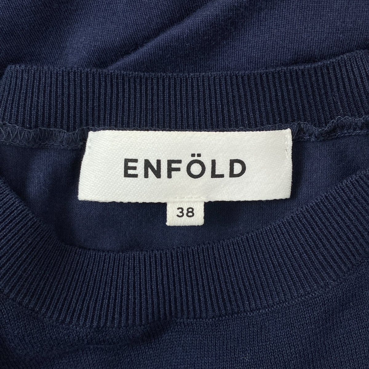 ENFOLD | 針織×剪裁T卹 / 棉質圓領開衩夏季針織衫 | 尺寸 38 | 女款