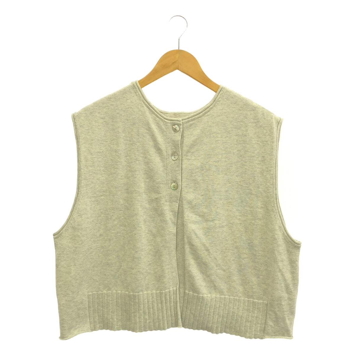 [狀況良好] tumugu |棉質隨機羅紋針織兩用背心 | F |灰色 |女性的