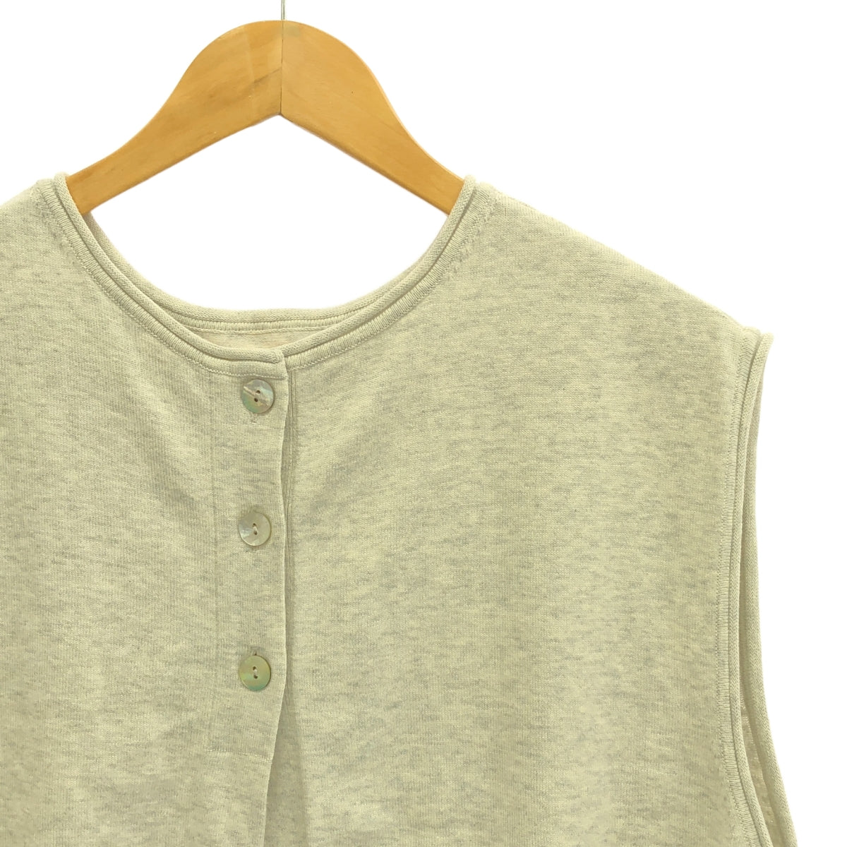 [狀況良好] tumugu |棉質隨機羅紋針織兩用背心 | F |灰色 |女性的